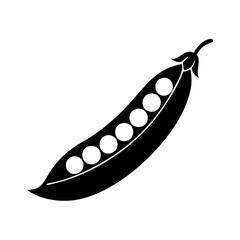 green peas in pod icon, green peas in pod silhouette vector illustration-simple silhouette illustration of green peas in pod, perfect for green peas in pod logos and icons