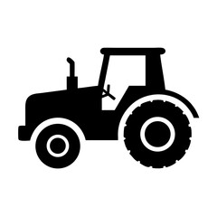 Tractor farm farming agriculture vehicle machinery rural equipment field harvest icon silhouette