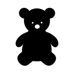 Black teddy bear vector illustration plush toy animal silhouette cute bear design graphic element for kids design