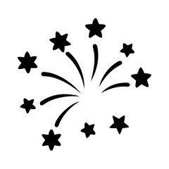Celebration fireworks stars burst holiday festive party new year event black design illustration vector