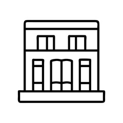 Simple building outline vector design for architecture real estate and construction projects icon design