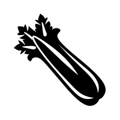 celery stalk icon, celery stalk silhouette vector illustration-simple silhouette illustration of celery stalk, perfect for celery stalk logos and icons