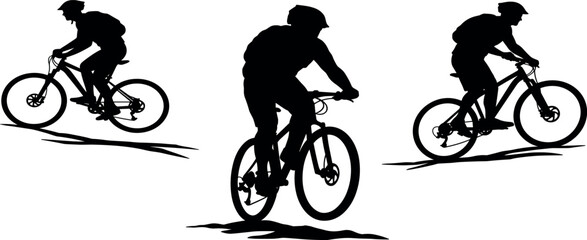 Obraz premium Silhouette Mountain biker