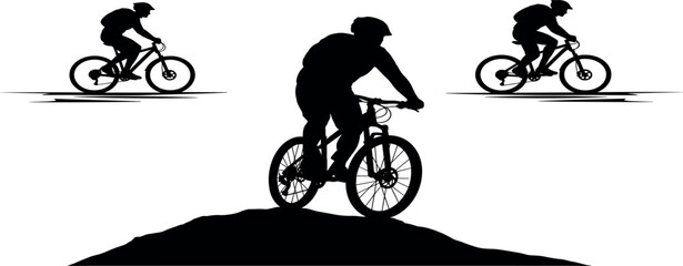 Naklejka premium Silhouette Mountain biker