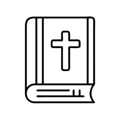 Obraz premium Holy bible book with cross illustration vector, christianity scripture study and religion concept