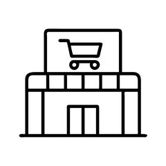 Shopping center store building vector icon illustration design for retail business and commerce market