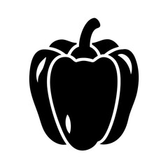 bell pepper icon, bell pepper silhouette vector illustration-simple silhouette illustration of bell pepper, perfect for bell pepper logos and icons