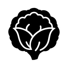 cauliflower icon, cauliflower silhouette vector illustration-simple silhouette illustration of cauliflower, perfect for cauliflower logos and icons