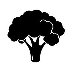 broccoli icon, broccoli silhouette vector illustration-simple silhouette illustration of broccoli, perfect for broccoli logos and icons