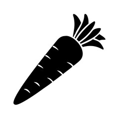 carrot icon, carrot silhouette vector illustration-simple silhouette illustration of carrot, perfect for carrot logos and icons