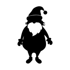 Christmas santa claus gnome silhouette holiday winter festive xmas new year decoration december vector illustration