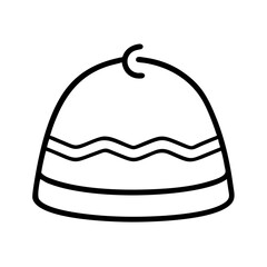 Illustration of kufi hat muslim prayer cap for men traditional islamic headwear outline drawing