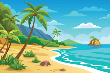 Obraz premium Beach Landscape Vector Art