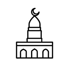 Obraz premium Islamic mosque vector illustration, ramadan kareem, eid mubarak, muslim culture and architecture icon
