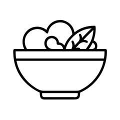 Healthy salad bowl vector illustration: fresh vegetables, greens, and healthy eating concept icon