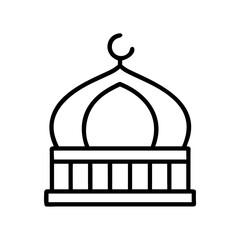 Islamic mosque dome vector icon illustration for ramadan kareem and eid mubarak design concept