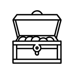 Illustration of treasure chest with gold coins treasure chest pirate treasure chest gold coins vector art