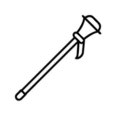 Vector line art of a drum major baton marching band equipment conductor stick twirling tool design