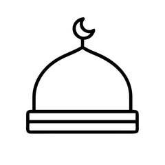 Islamic dome with crescent moon vector illustration for ramadan kareem and eid mubarak design