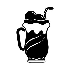 root beer float icon, root beer float silhouette vector illustration-simple silhouette illustration of root beer float, perfect for root beer float logos and icons