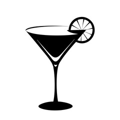 lemon drop martini icon, lemon drop martini silhouette vector illustration-simple silhouette illustration of lemon drop martini, perfect for lemon drop martini logos and icons