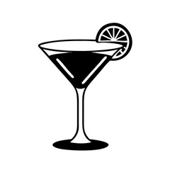 lemon drop martini icon, lemon drop martini silhouette vector illustration-simple silhouette illustration of lemon drop martini, perfect for lemon drop martini logos and icons