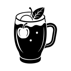 cider mug icon, cider mug silhouette vector illustration-simple silhouette illustration of cider mug, perfect for cider mug logos and icons