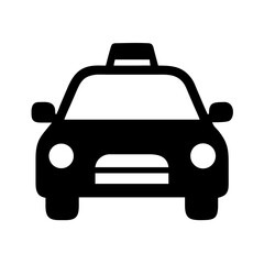Taxi cab vector icon illustration transportation vehicle service travel ride share transport black car auto graphic