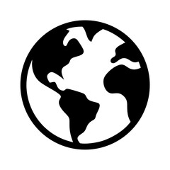 Globe earth world map geography global continent country travel international location icon vector