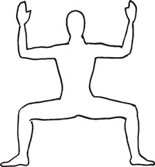 yoga-pose-Utkata Konasana, Goddess Pose-illustration