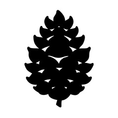 Illustration of a pinecone silhouette vector graphic design element nature forest plant tree autumn cone