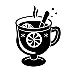 mulled wine icon, mulled wine silhouette vector illustration-simple silhouette illustration of mulled wine, perfect for mulled wine logos and icons