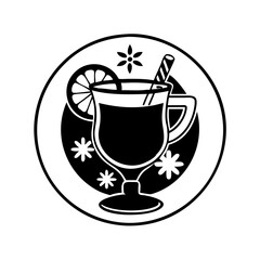 mulled wine icon, mulled wine silhouette vector illustration-simple silhouette illustration of mulled wine, perfect for mulled wine logos and icons