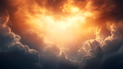 Fototapeta premium Abstract heavenly background, light from heaven. Revelation concept.