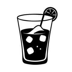 rum and coke icon, rum and coke silhouette vector illustration-simple silhouette illustration of rum and coke, perfect for rum and coke logos and icons