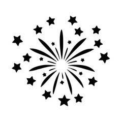 Firework stars celebration burst festive holiday new year's eve party explosion vector graphic design art