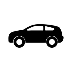 Illustration of a black car vehicle automobile transport automotive design hatchback silhouette