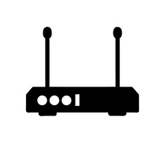 Illustration of wireless router wifi modem internet network connection device antenna technology signal