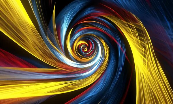 Vibrant swirling abstract pattern with dynamic colors and light trails