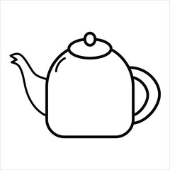 Classic water kettle Teapot Vector Illustration 