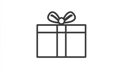 Gift box outline isolated on white, for birthday, holiday, sale promotion or special occasion