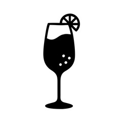 mimosa glass icon, mimosa glass silhouette vector illustration-simple silhouette illustration of mimosa glass, perfect for mimosa glass logos and icons