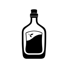 gin bottle icon, gin bottle silhouette vector illustration-simple silhouette illustration of gin bottle, perfect for gin bottle logos and icons