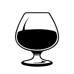 brandy snifter icon, brandy snifter silhouette vector illustration-simple silhouette illustration of brandy snifter, perfect for brandy snifter logos and icons
