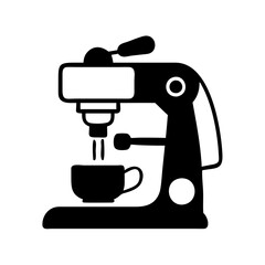 espresso machine icon, espresso machine silhouette vector illustration-simple silhouette illustration of espresso machine, perfect for espresso machine logos and icons