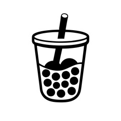 bubble tea icon, bubble tea silhouette vector illustration-simple silhouette illustration of bubble tea, perfect for bubble tea logos and icons