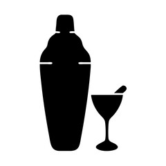 martini shaker icon, martini shaker silhouette vector illustration-simple silhouette illustration of martini shaker, perfect for martini shaker logos and icons