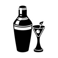 martini shaker icon, martini shaker silhouette vector illustration-simple silhouette illustration of martini shaker, perfect for martini shaker logos and icons