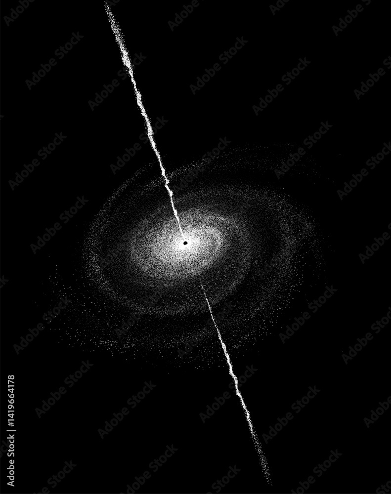 Wall mural quasar- is a very bright and powerful source of radiation located in the center of a distant galaxy.