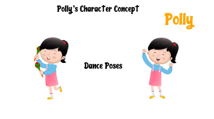 A cartoon girl dancing clipart, vector. A cartoon girl dancing vector, clipart & illustration